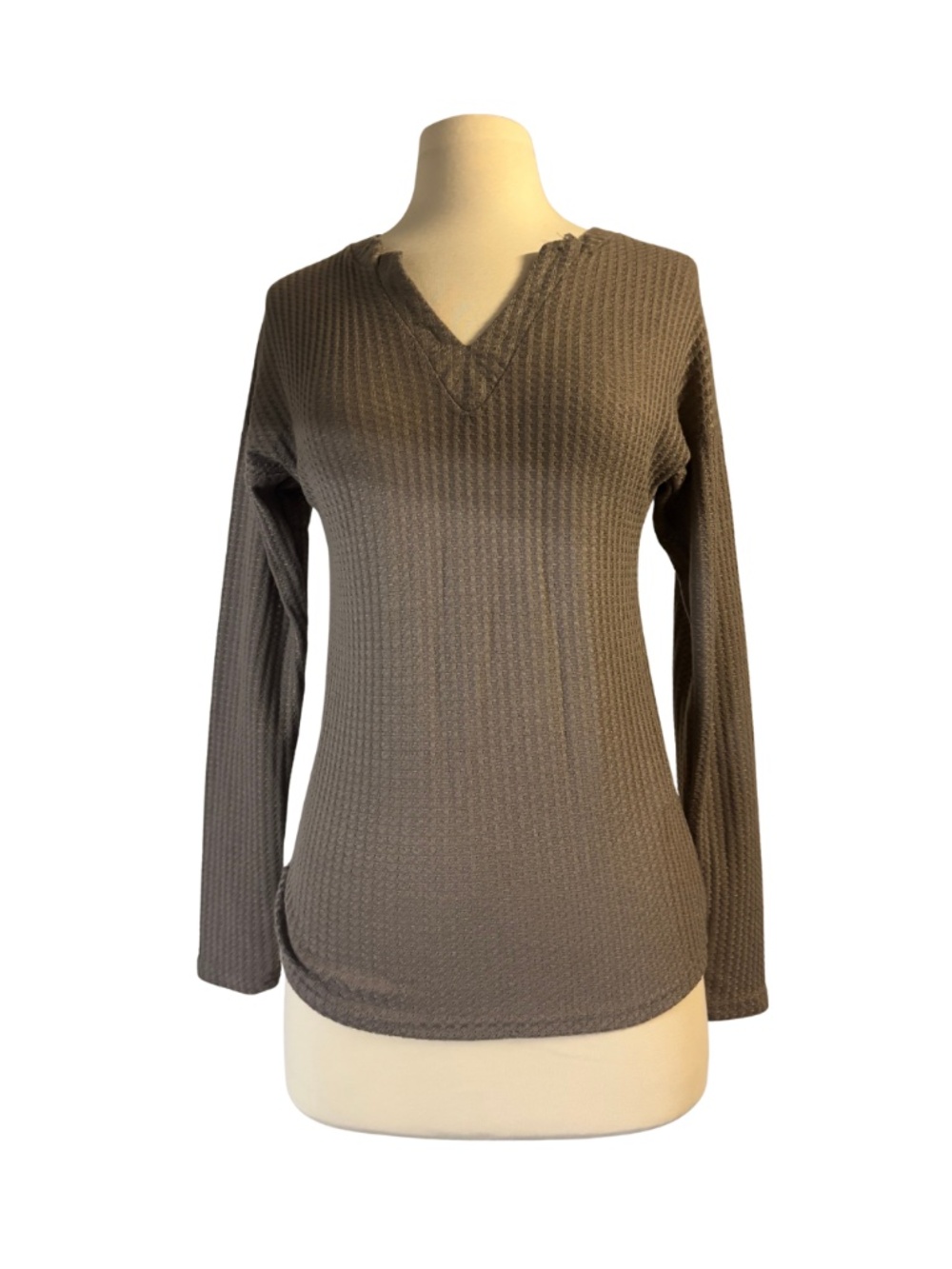 Taupe V-neck lightweight Sweater